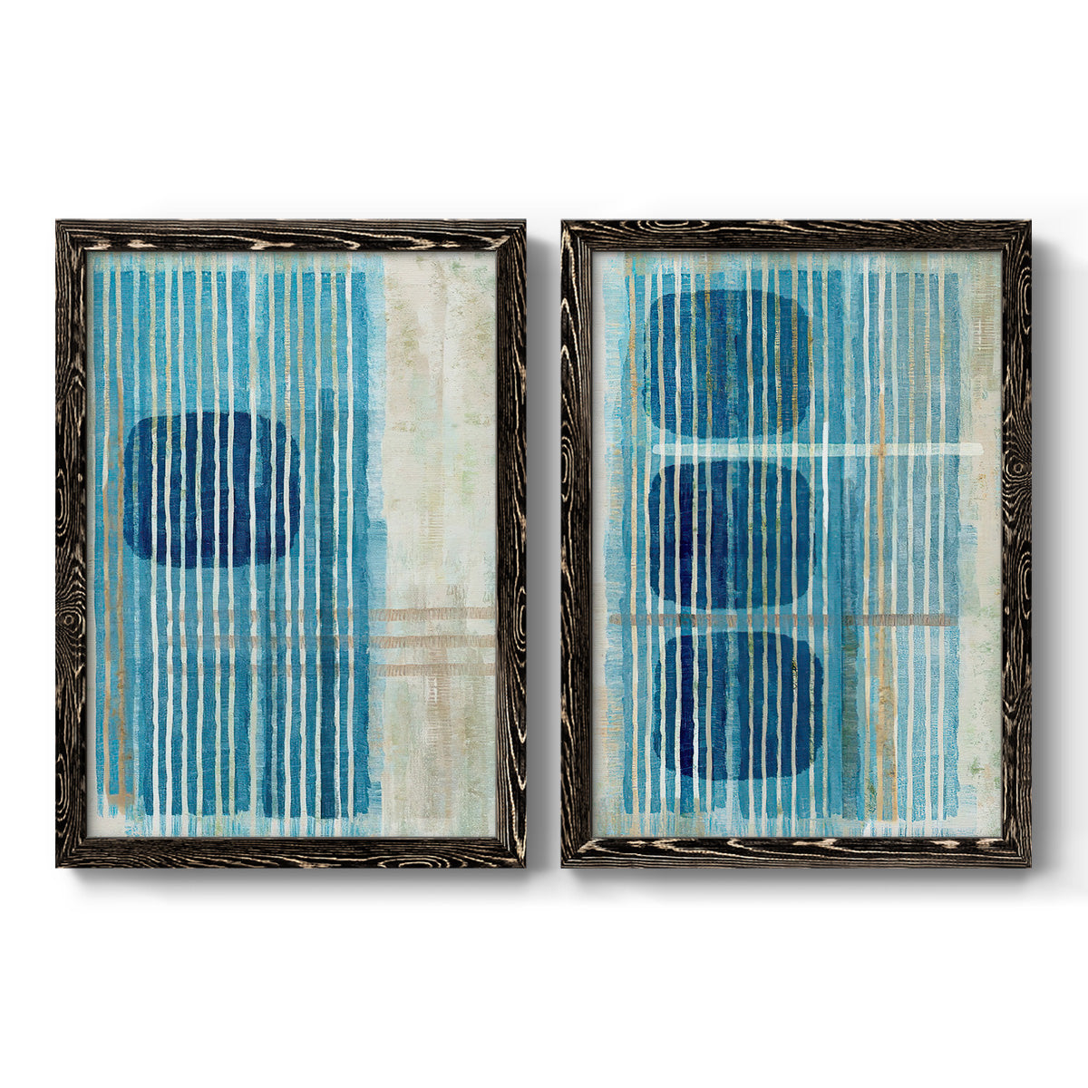 Blue Blue Horizon I - Premium Framed Canvas 2 Piece Set - Ready to Hang