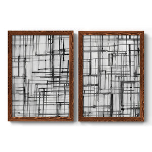 Line Meditation I - Barnwood Framed Canvas Set