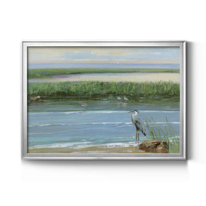 Wading at Dusk - Modern Framed Canvas Print