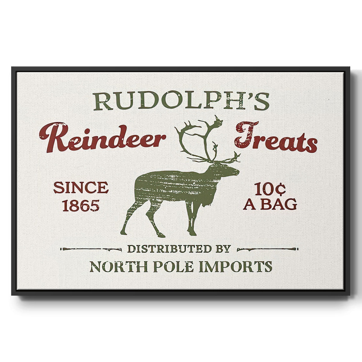 Christmas Farm Sign IV - Floater Framed Canvas Print