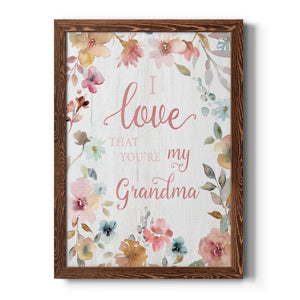 Love Grandma - Premium Canvas Framed in Barnwood - Ready to Hang