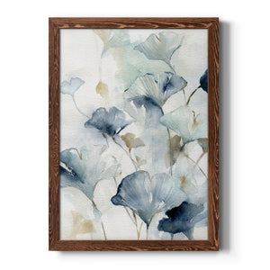 Indigo Ginkgo II - Premium Canvas Framed in Barnwood - Ready to Hang