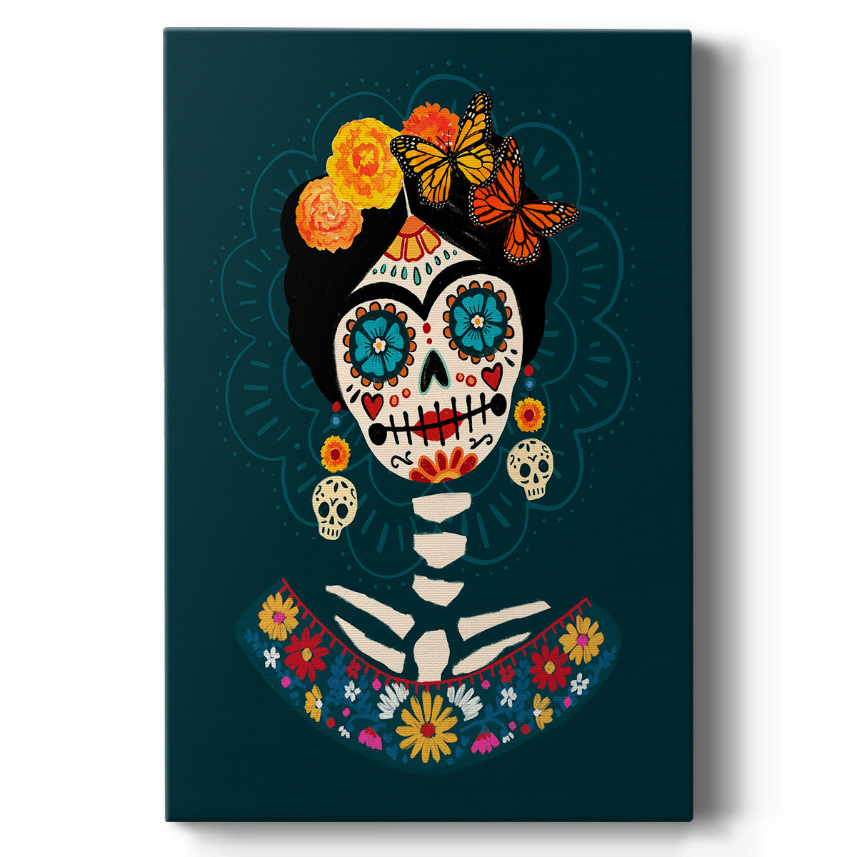 Bright Day of the Dead II Premium Gallery Wrapped Canvas - Ready to Hang