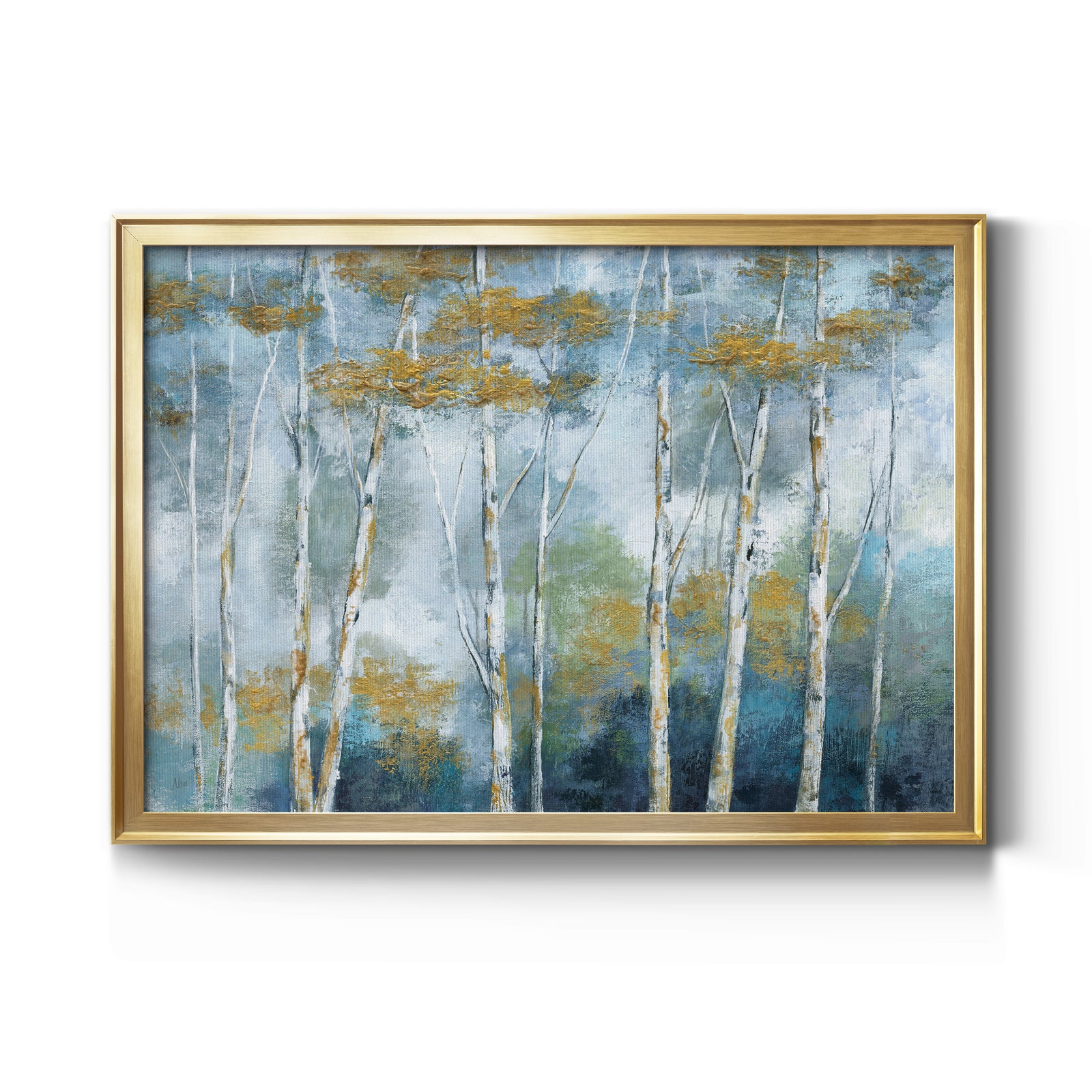 Indigo Forest - Modern Framed Canvas Print