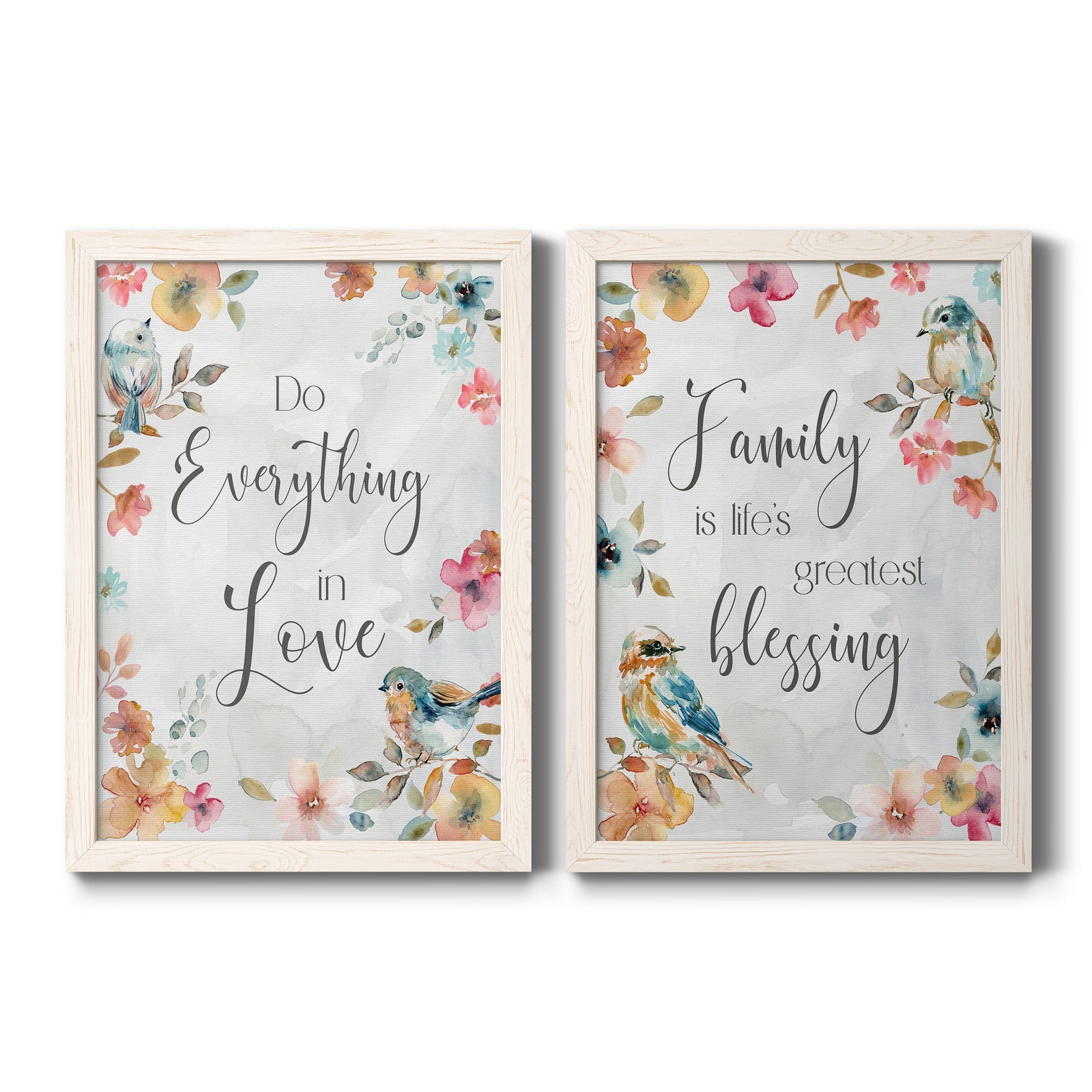 Spring Bird Love- Premium Framed Canvas in Barnwood - Ready to Hang