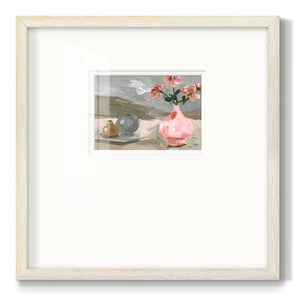 Vase of Pink Flowers VI Premium Framed Print Double Matboard