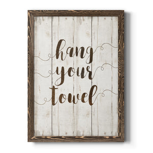 Hang Your Towel - Premium Canvas Framed in Barnwood - Ready to Hang