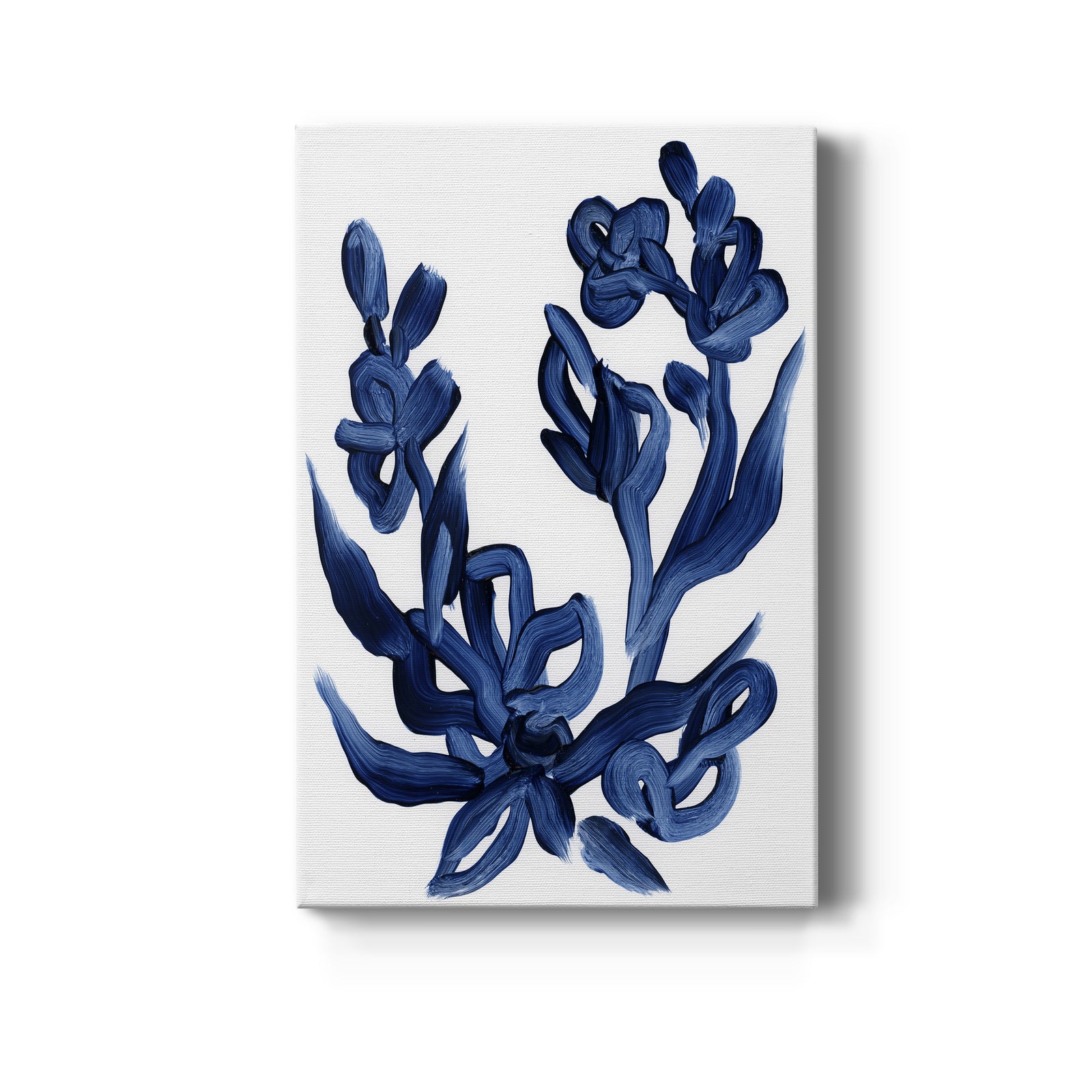 Indigo Brush Blooms I - Canvas Art Print