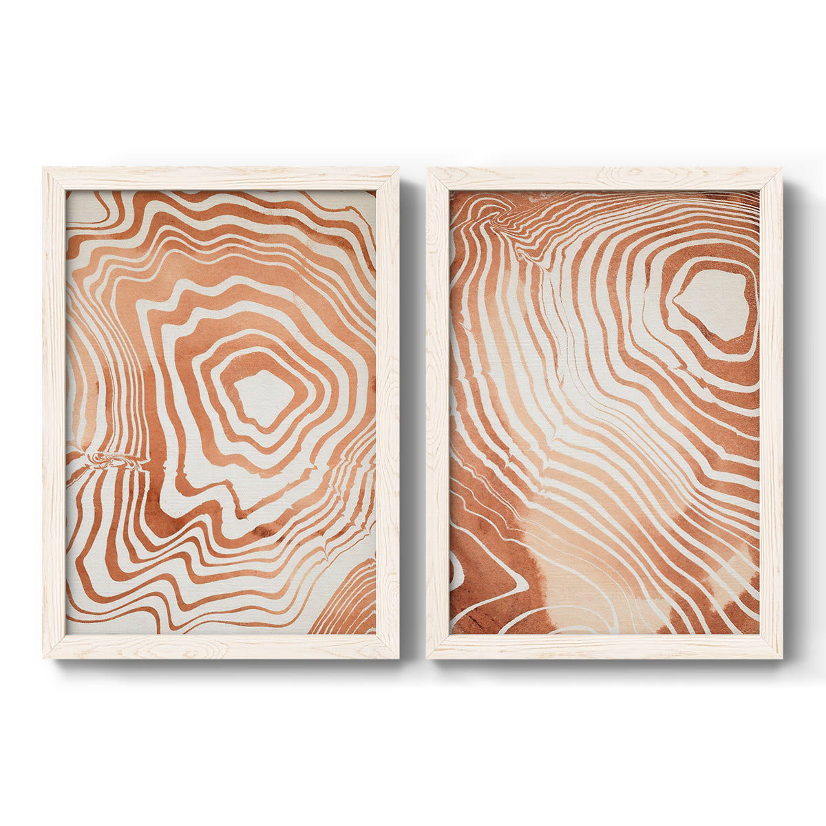 Wood Grain Suminagashi I - Barnwood Framed Canvas Set