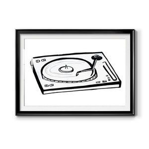 Vinyl Sketch - Modern Framed Art Print