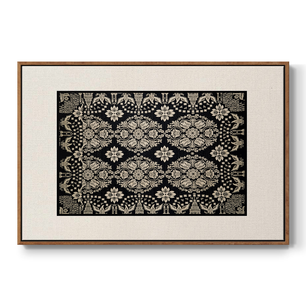 Vintage Abstract Print-XI Premium Framed Gallery Wrapped Canvas in Floating Frame