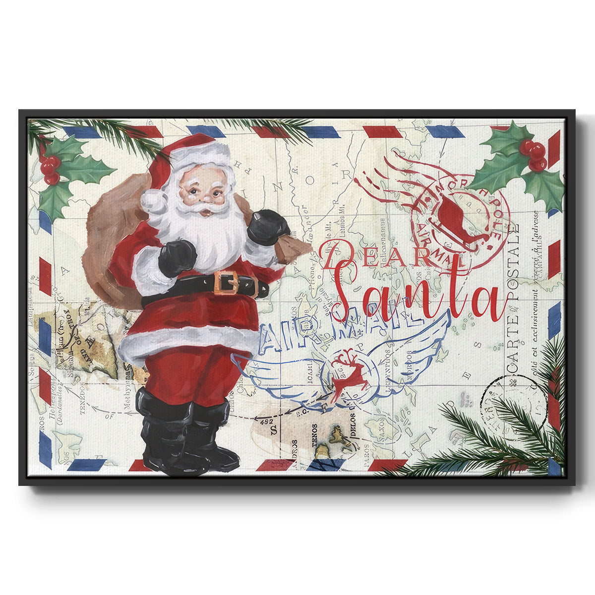 Christmas Rush - Floater Framed Canvas Print