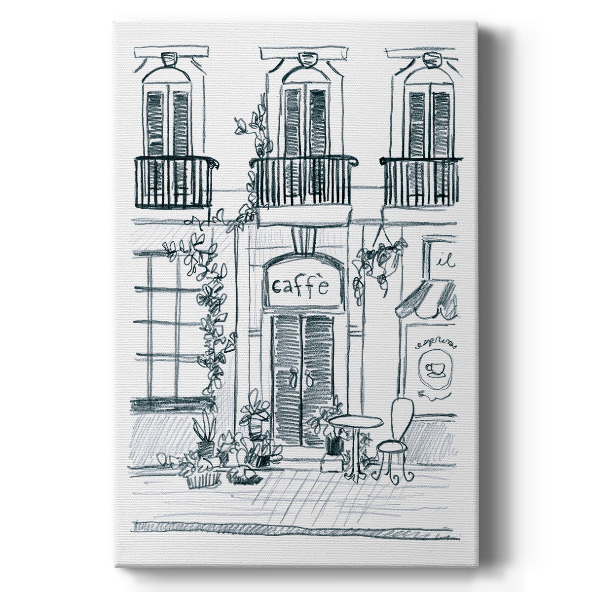 Italian Street Sketch III Premium Gallery Wrapped Canvas - Ready to Hang