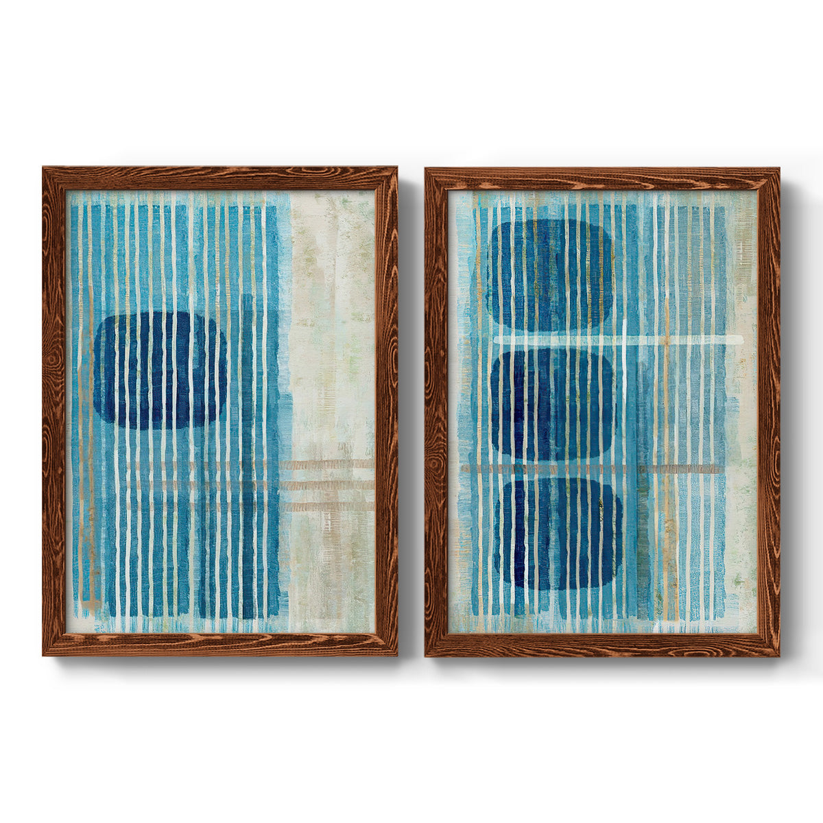 Blue Blue Horizon I - Premium Framed Canvas 2 Piece Set - Ready to Hang