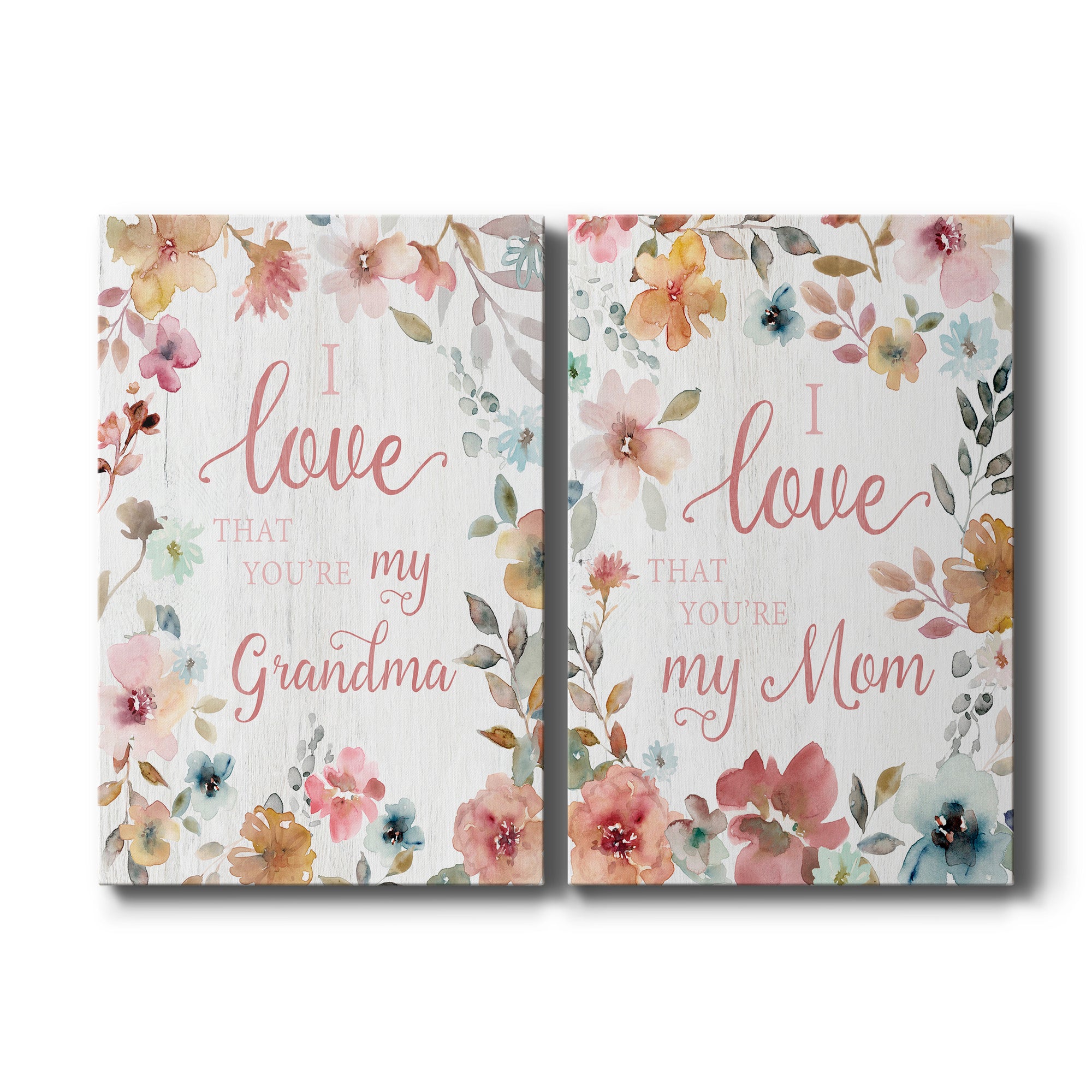 Love Grandma Premium Gallery Wrapped Canvas - Ready to Hang - Set of 2 - 8 x 12 Each