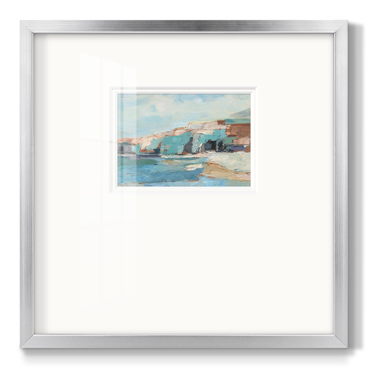 Turquoise Cliff Wall II Premium Framed Print Double Matboard