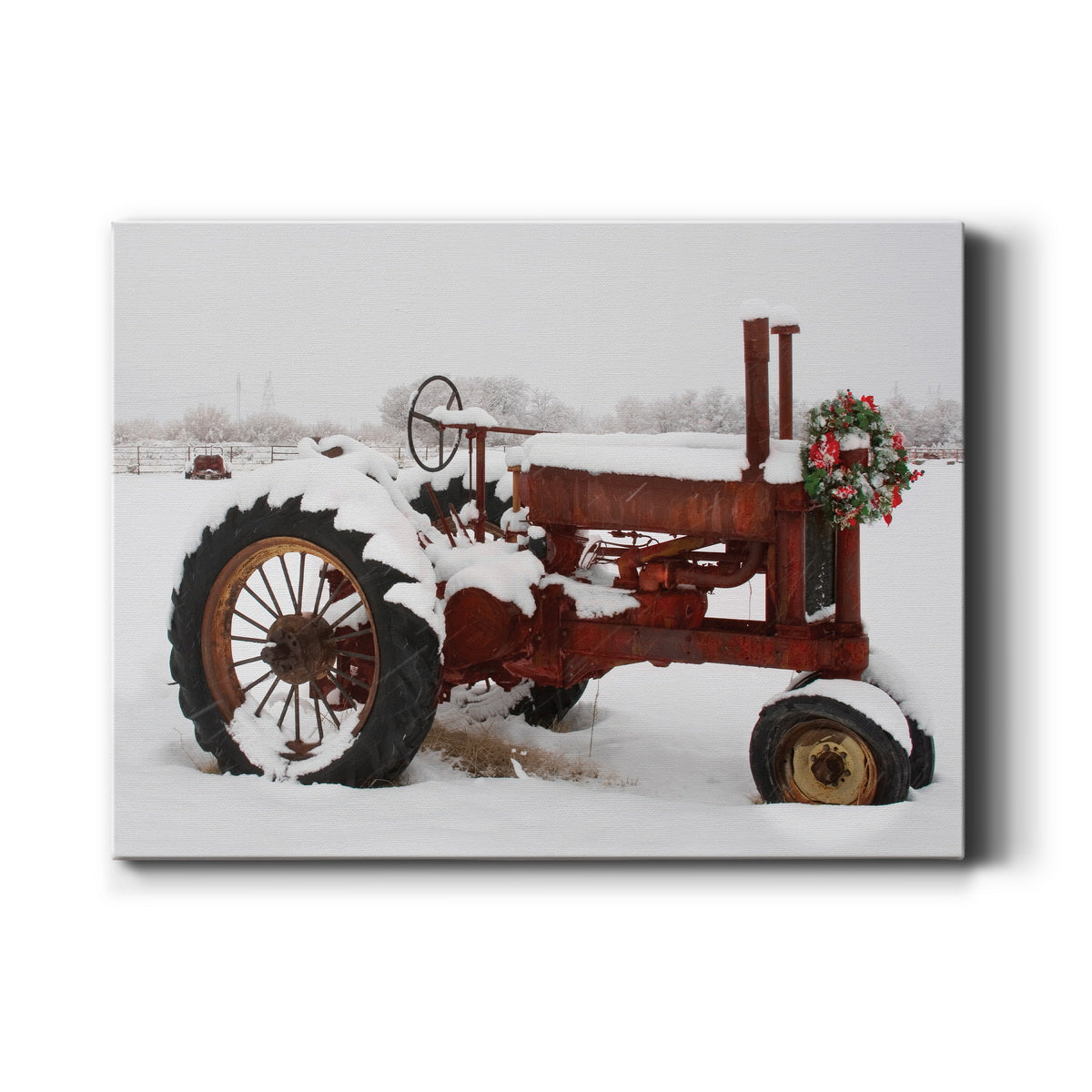 Christmas Tractor - Premium Gallery Wrapped Canvas  - Ready to Hang