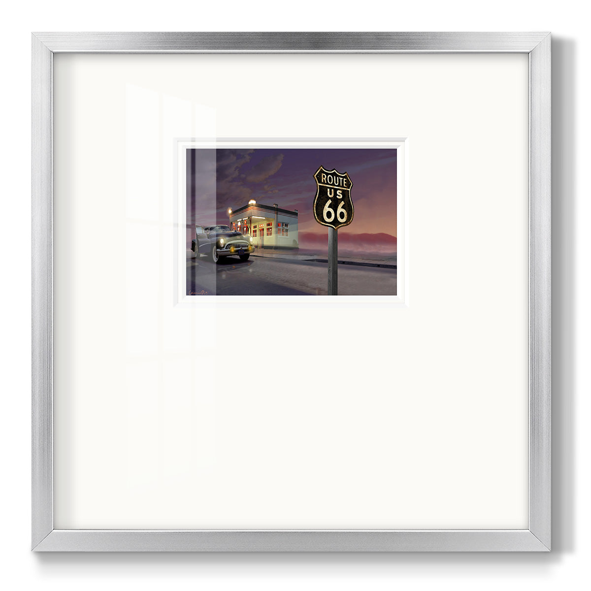 Route 66 Premium Framed Print Double Matboard