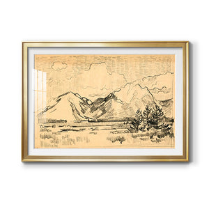 Hatched Horizon II - Modern Framed Art Print