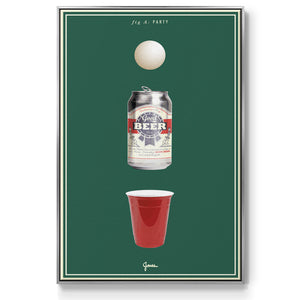 Fig. A: Party - Framed Premium Gallery Wrapped Canvas L Frame - Ready to Hang