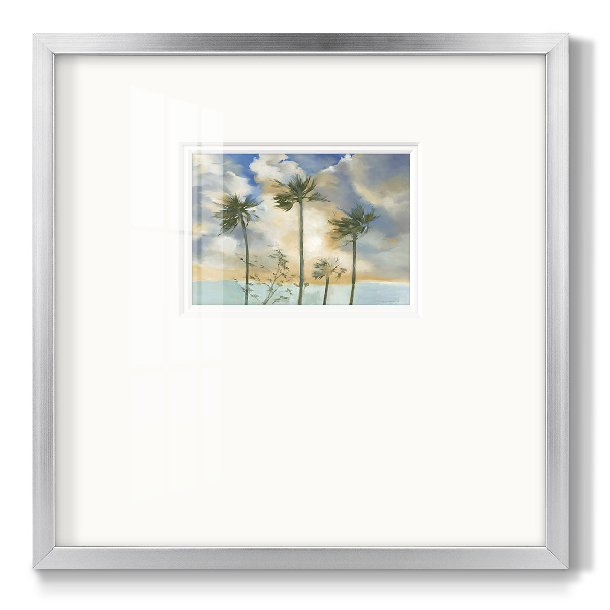 Palms in the Wind Premium Framed Print Double Matboard