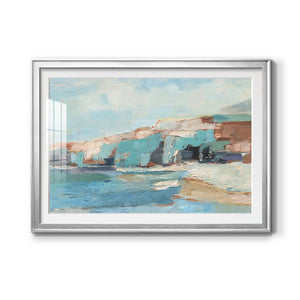 Turquoise Cliff Wall II - Modern Framed Art Print