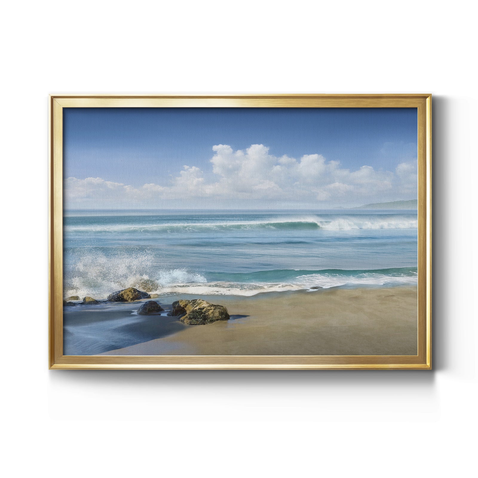 Sweeping Blue - Modern Framed Canvas Print
