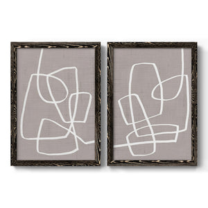 Linen Roundabout I - Barnwood Framed Canvas Set