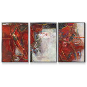 City Life I - Framed Premium Gallery Wrapped Canvas L Frame 3 Piece Set - Ready to Hang