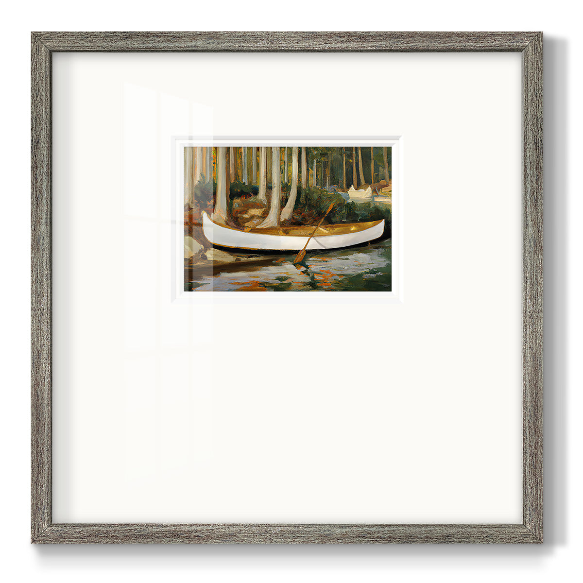 Golden Canoe Premium Framed Print Double Matboard