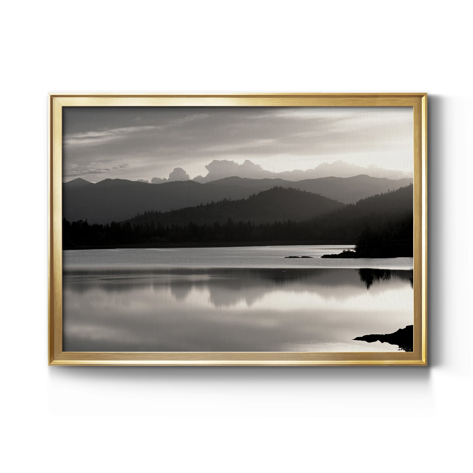 Salish Mountains - Modern Framed Canvas Print