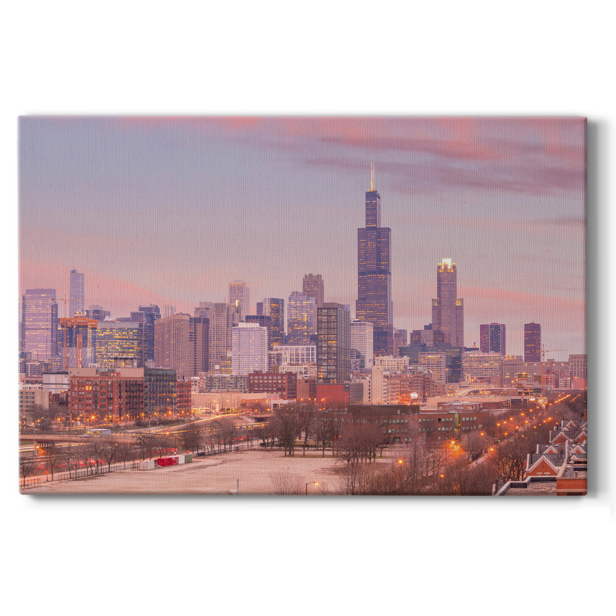 Vintage Chicago Skyline - Canvas Art Print