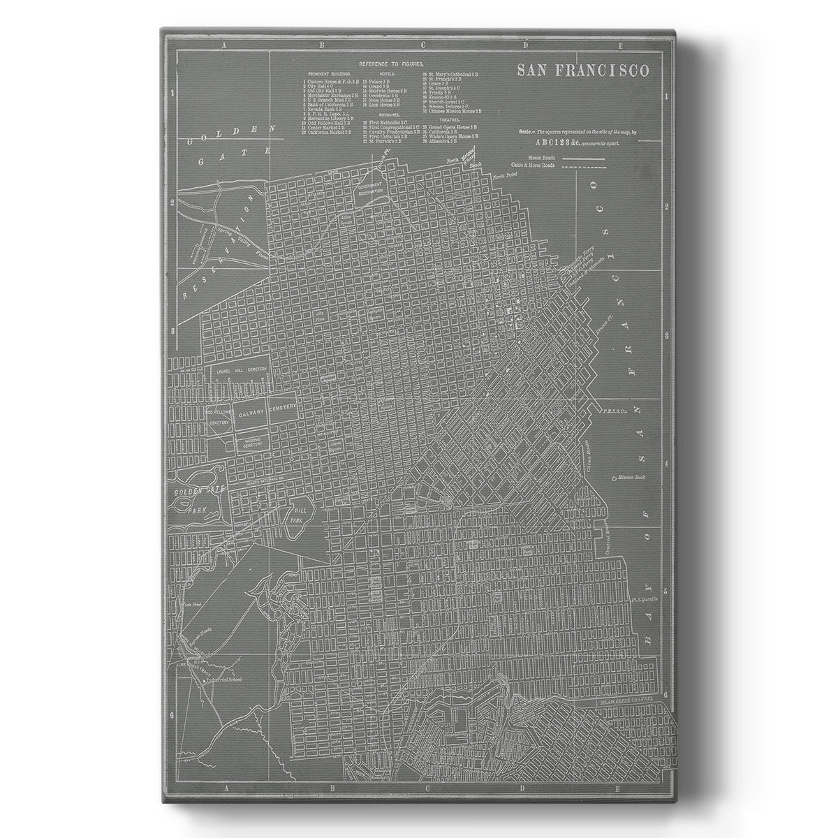 City Map of San Francisco - Canvas Art Print
