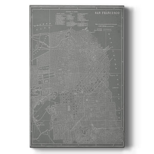 City Map of San Francisco Premium Gallery Wrapped Canvas - Ready to Hang