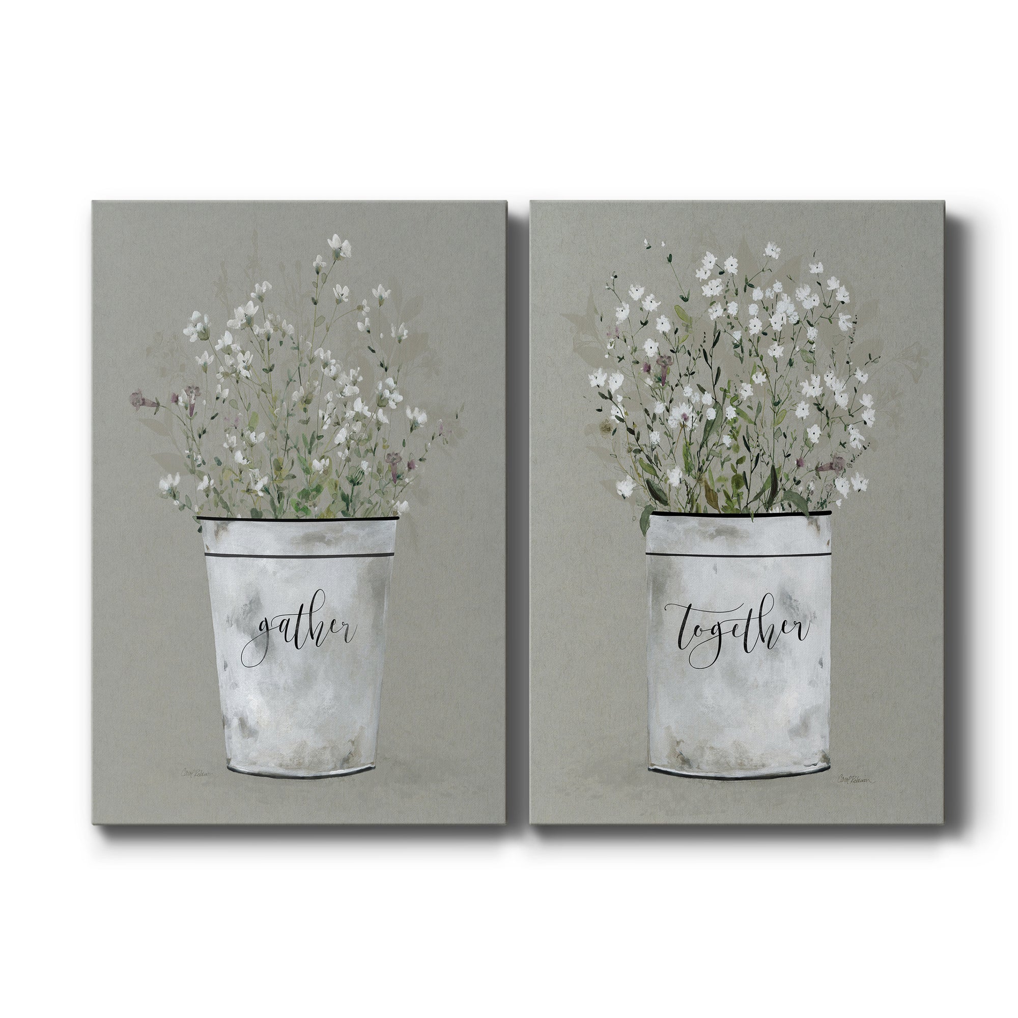 Bouquet of Grace Bucket Gather Premium Gallery Wrapped Canvas - Ready to Hang