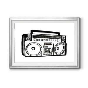 Boombox Sketch - Modern Framed Art Print