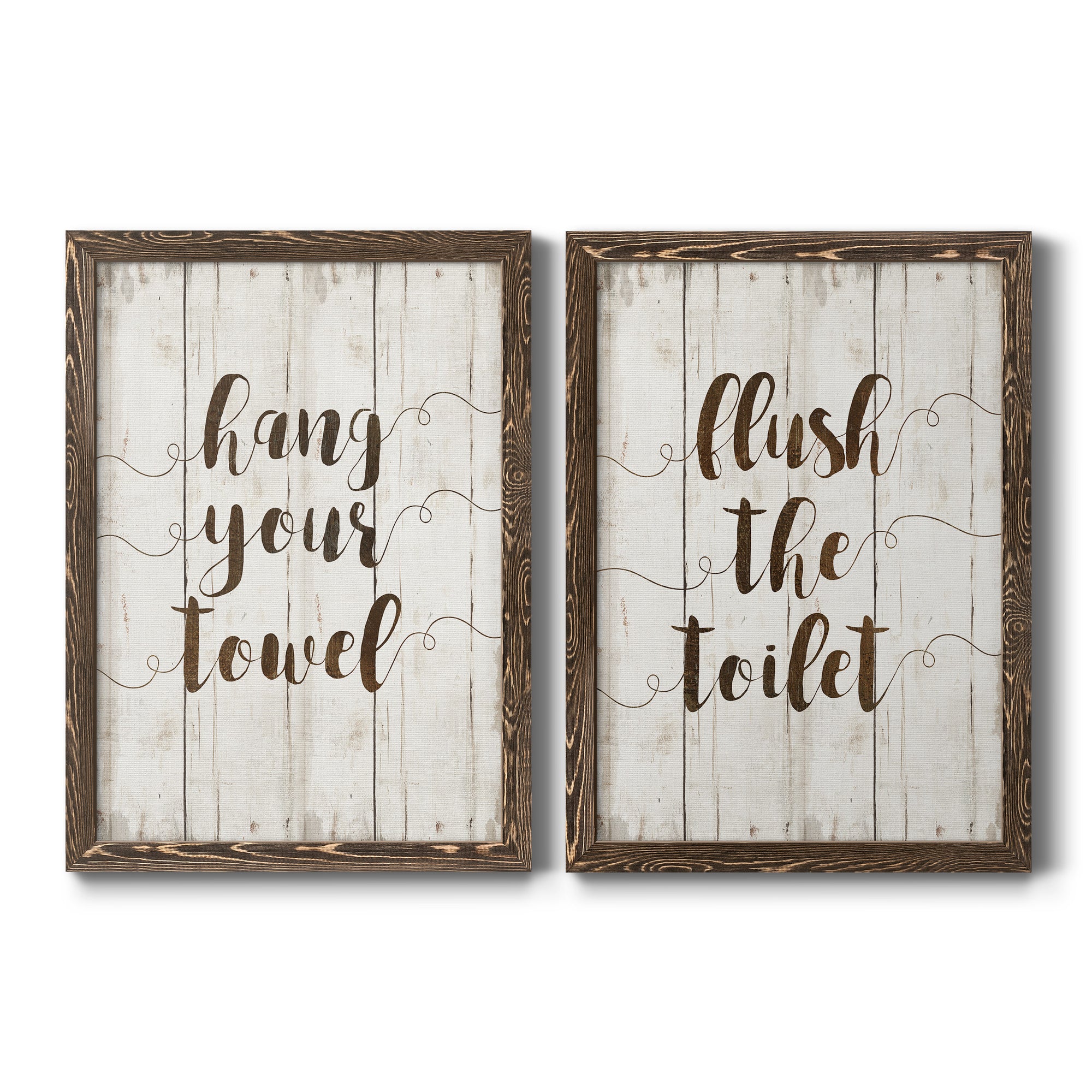 Hang Your Towel- Premium Framed Canvas in Barnwood - Ready to Hang