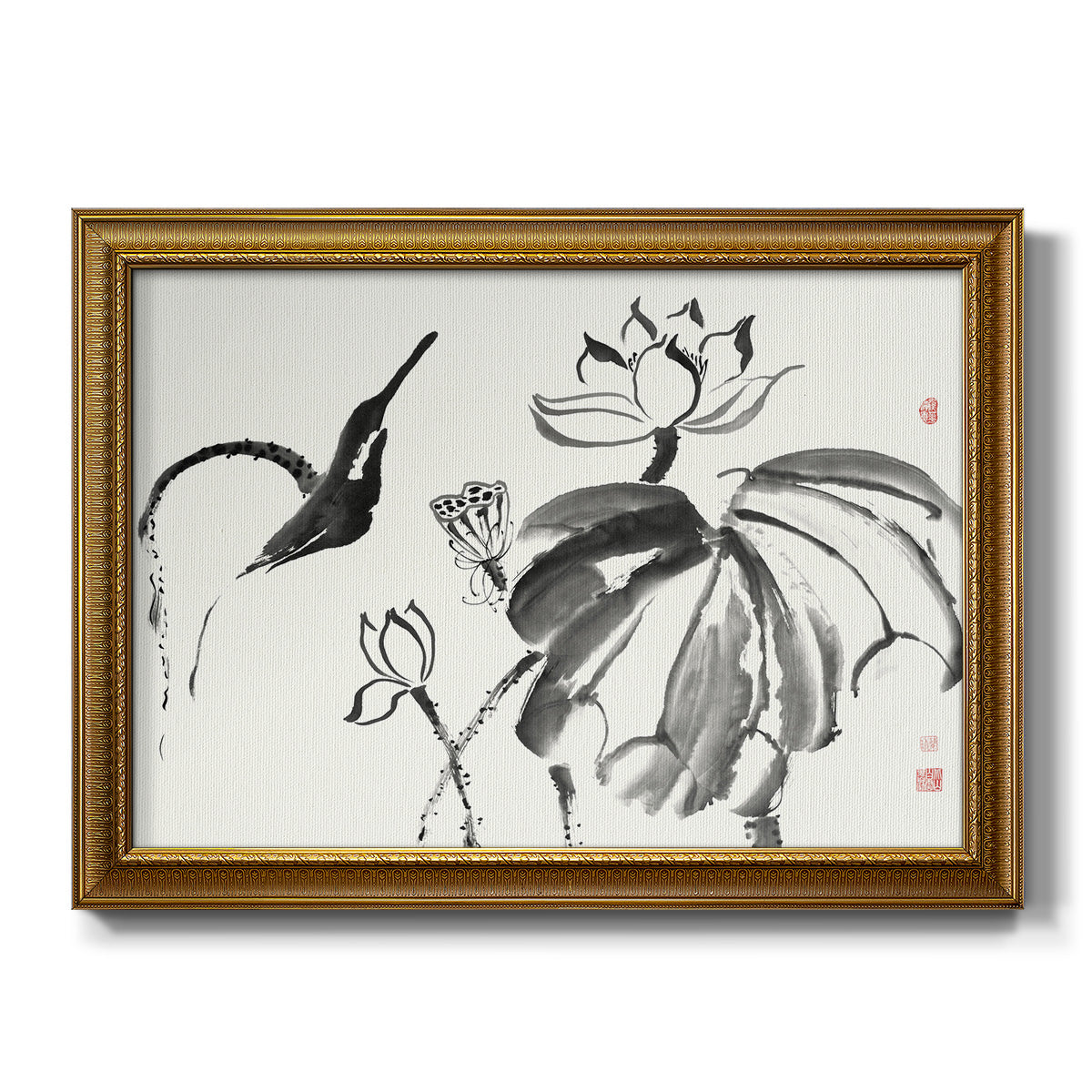 Lotus Study I - Ornate Framed Canvas Print
