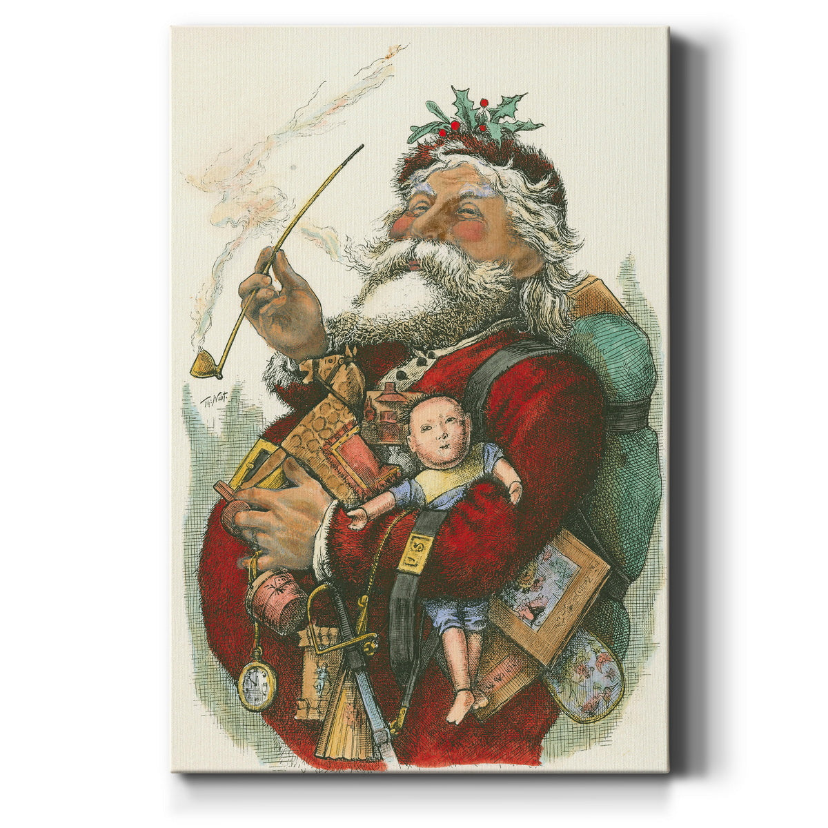 Merry Santa Premium Gallery Wrapped Canvas - Ready to Hang