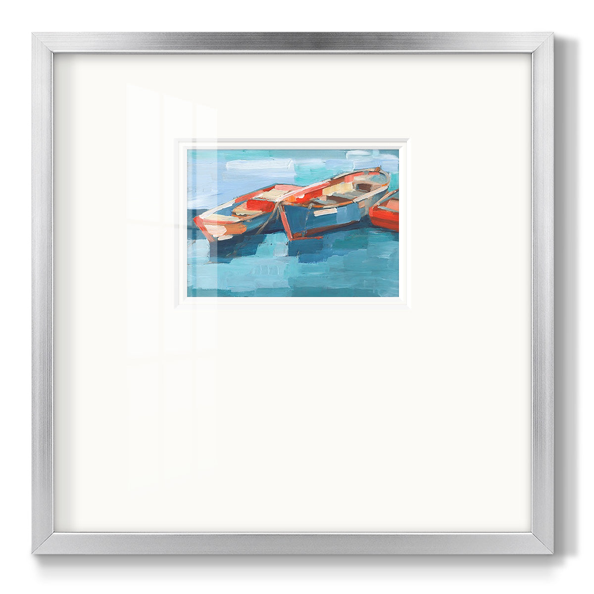Primary Boats I Premium Framed Print Double Matboard