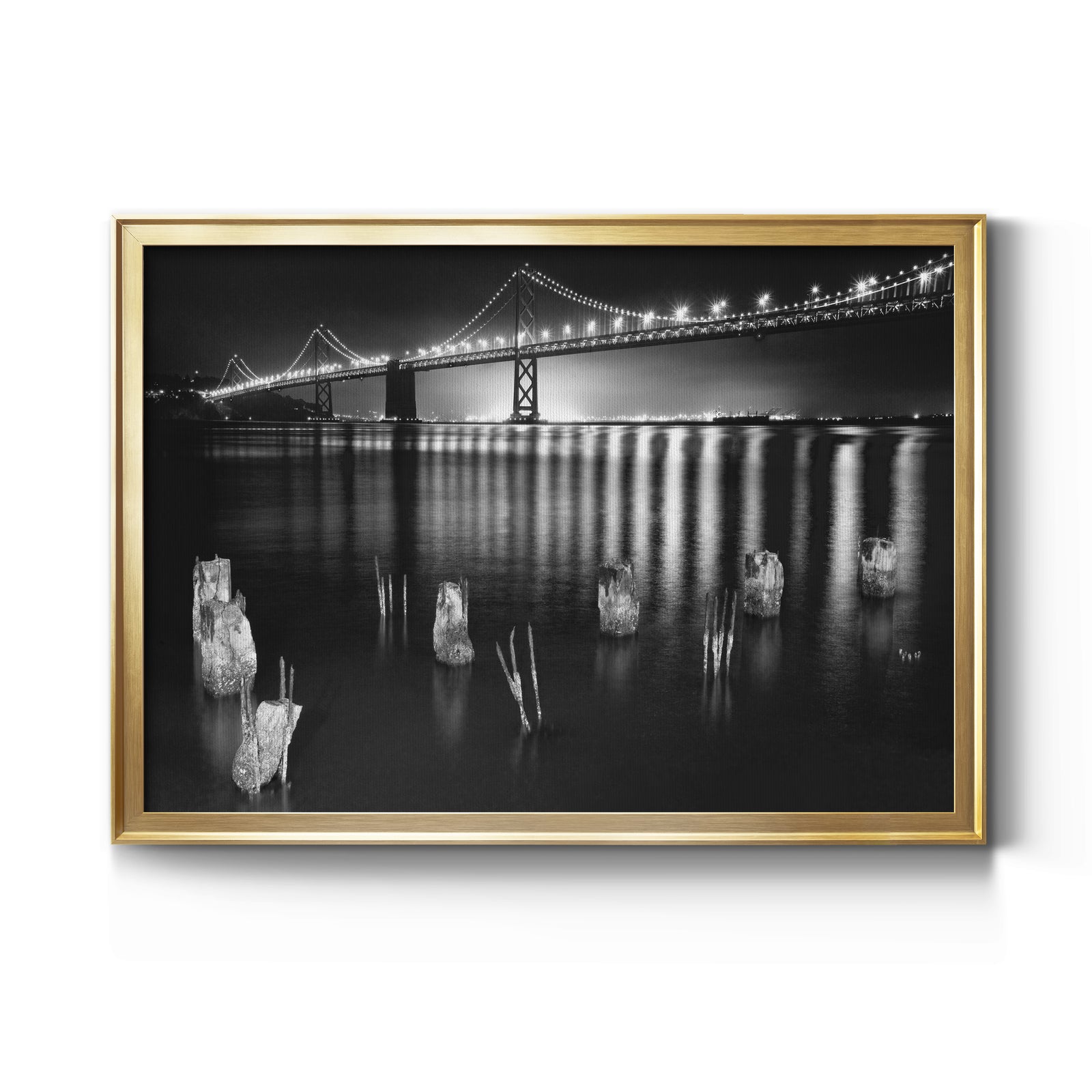 Night Reflections - Modern Framed Canvas Print
