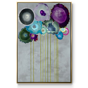 Silver Bouquet - Framed Premium Gallery Wrapped Canvas L Frame - Ready to Hang