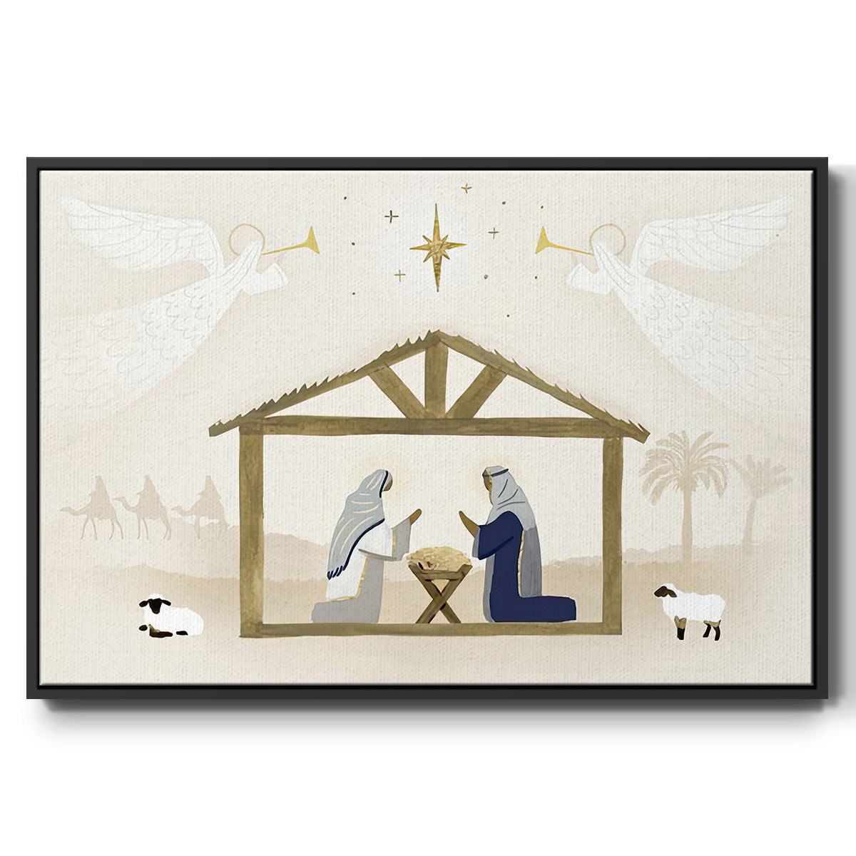 Away in a Manger Collection A - Floater Framed Canvas Print