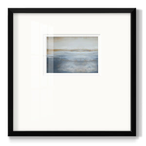 Blue and Gold Abstract II Premium Framed Print Double Matboard
