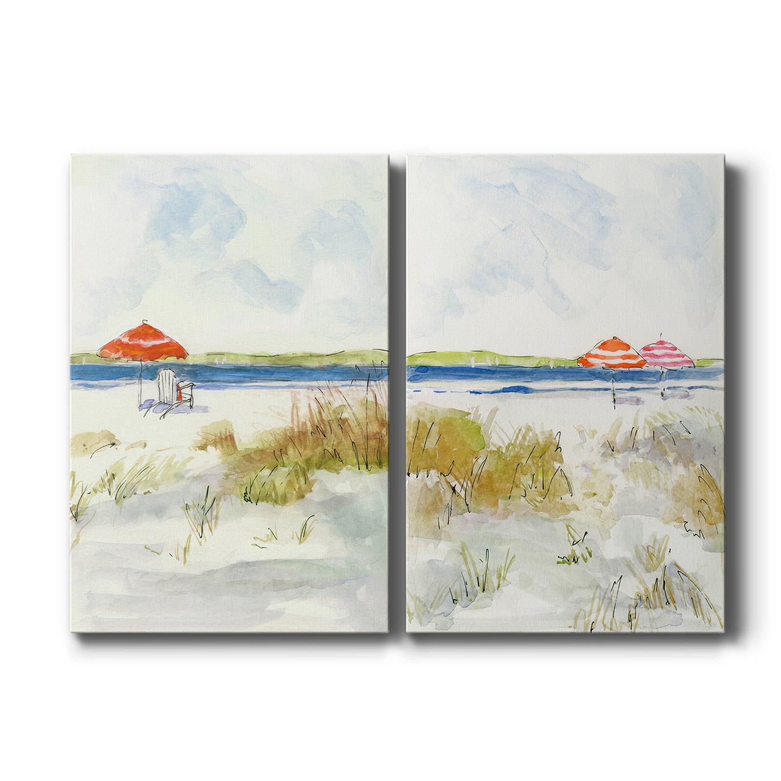 Sketchy Beach I - Canvas Art Set