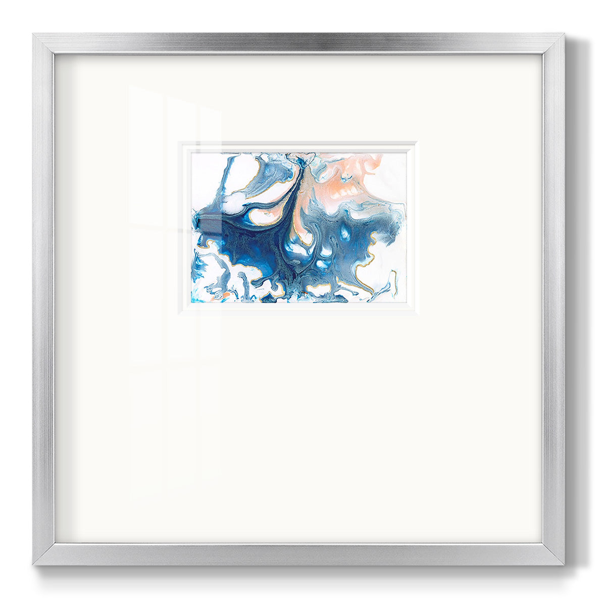 Dancing Blue I Premium Framed Print Double Matboard
