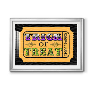 Trick or Treat Ticket - Modern Framed Art Print