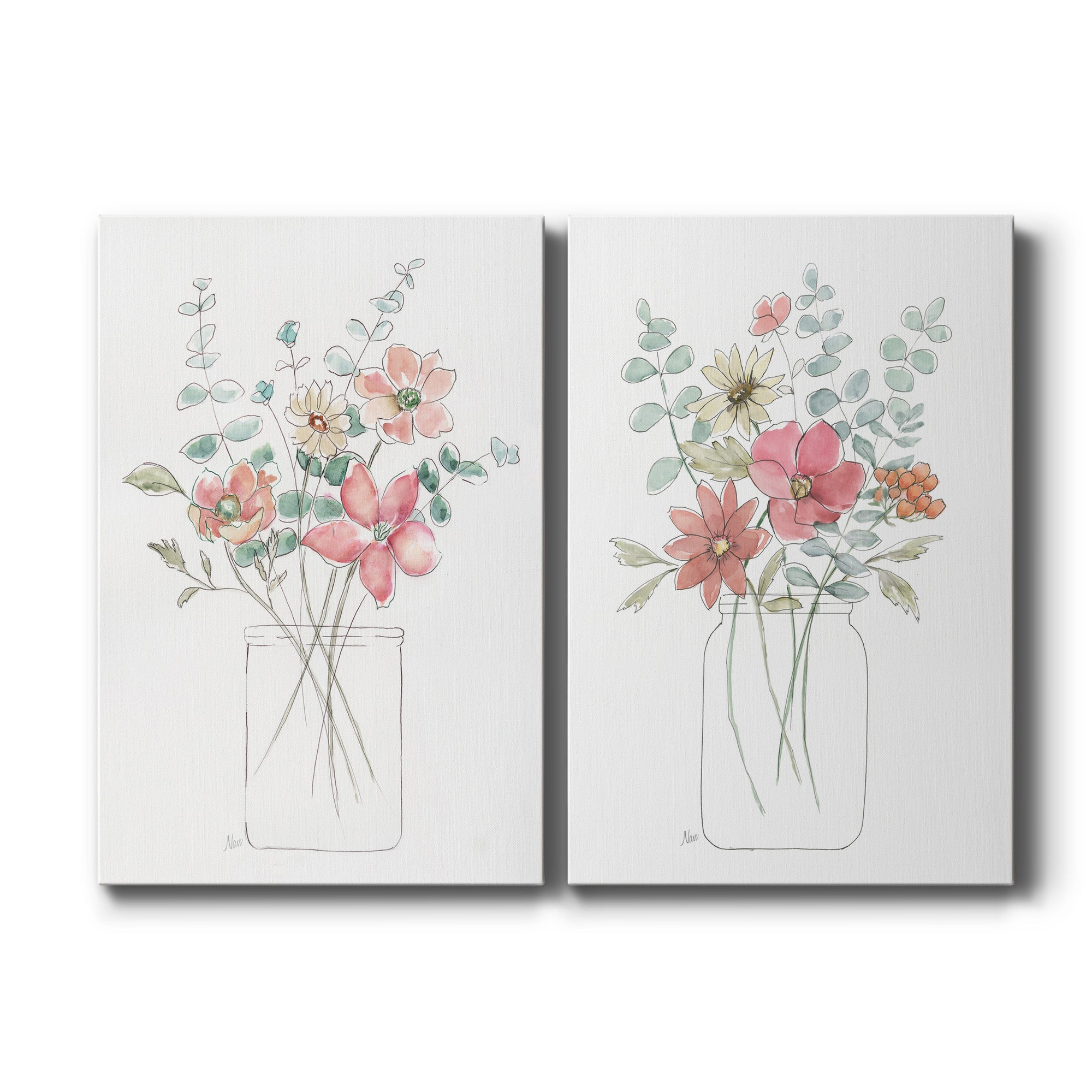 Whimsical Wildflowers I Premium Gallery Wrapped Canvas - Ready to Hang