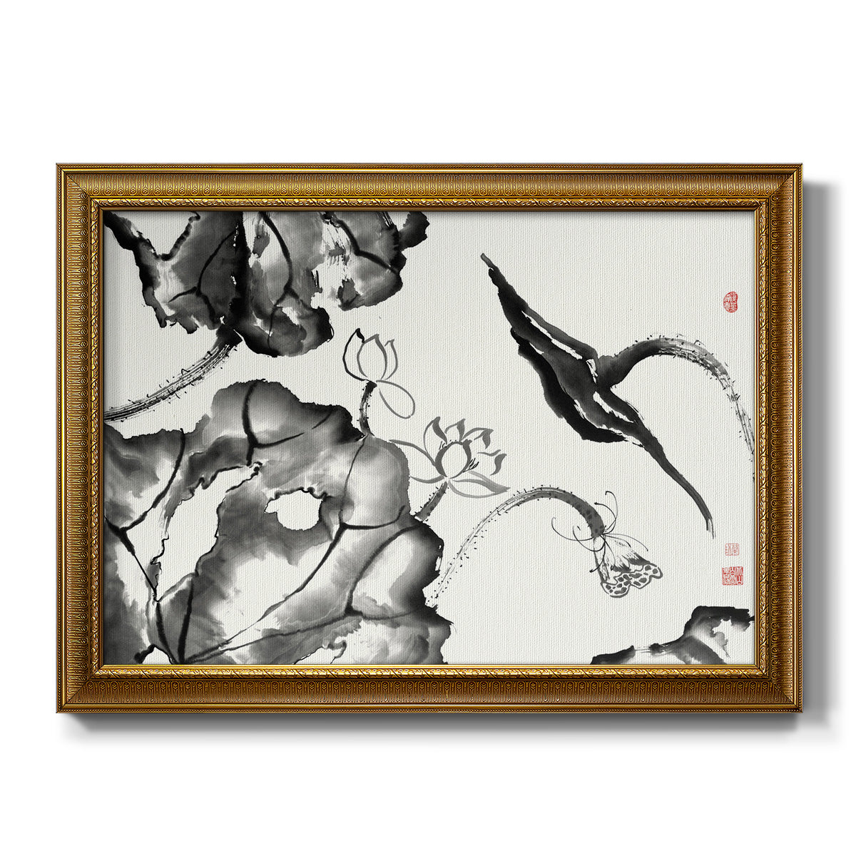 Lotus Study II - Ornate Framed Canvas Print