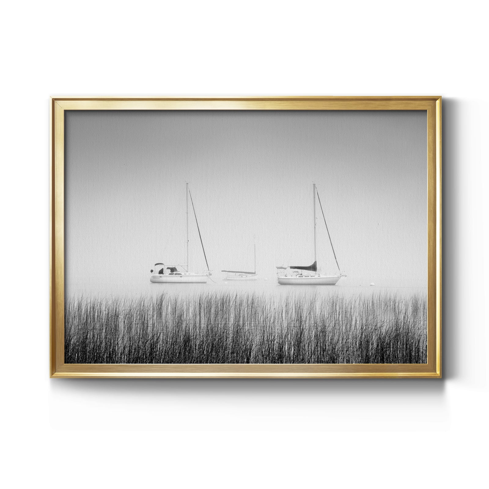 Island Boat - Modern Framed Canvas Print